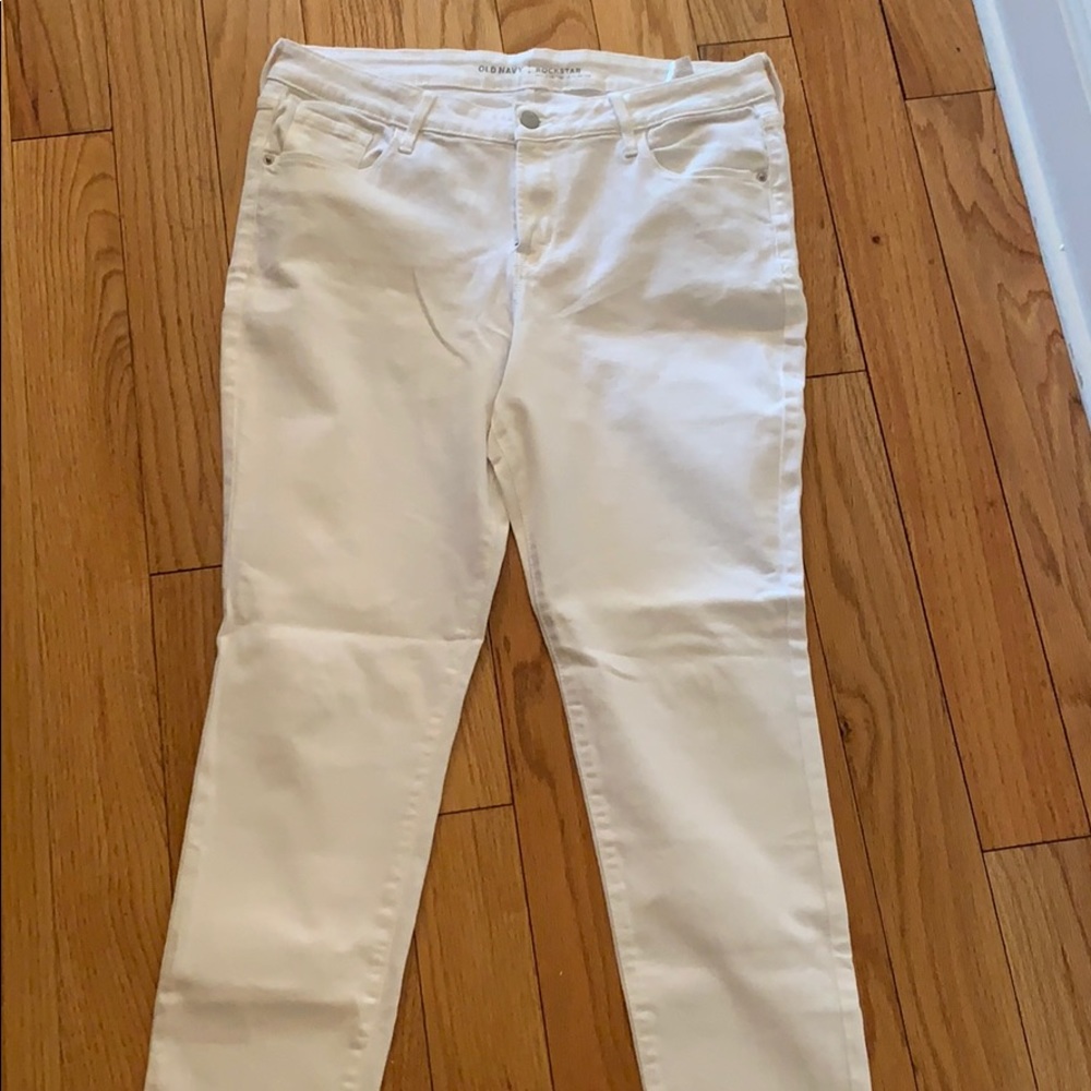 Old Navy Rockstar white jeans
